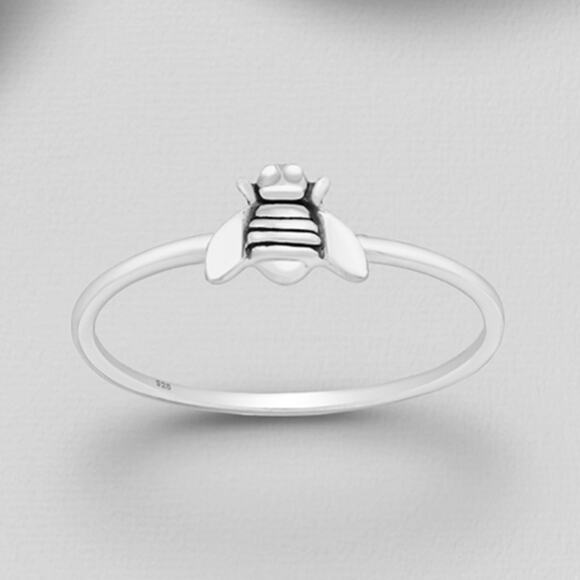 NWT small dainty sterling silver bee ring size 8 - Picture 5 of 5
